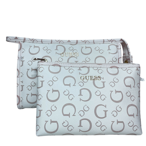 Cosmetiquera guess blanco-café